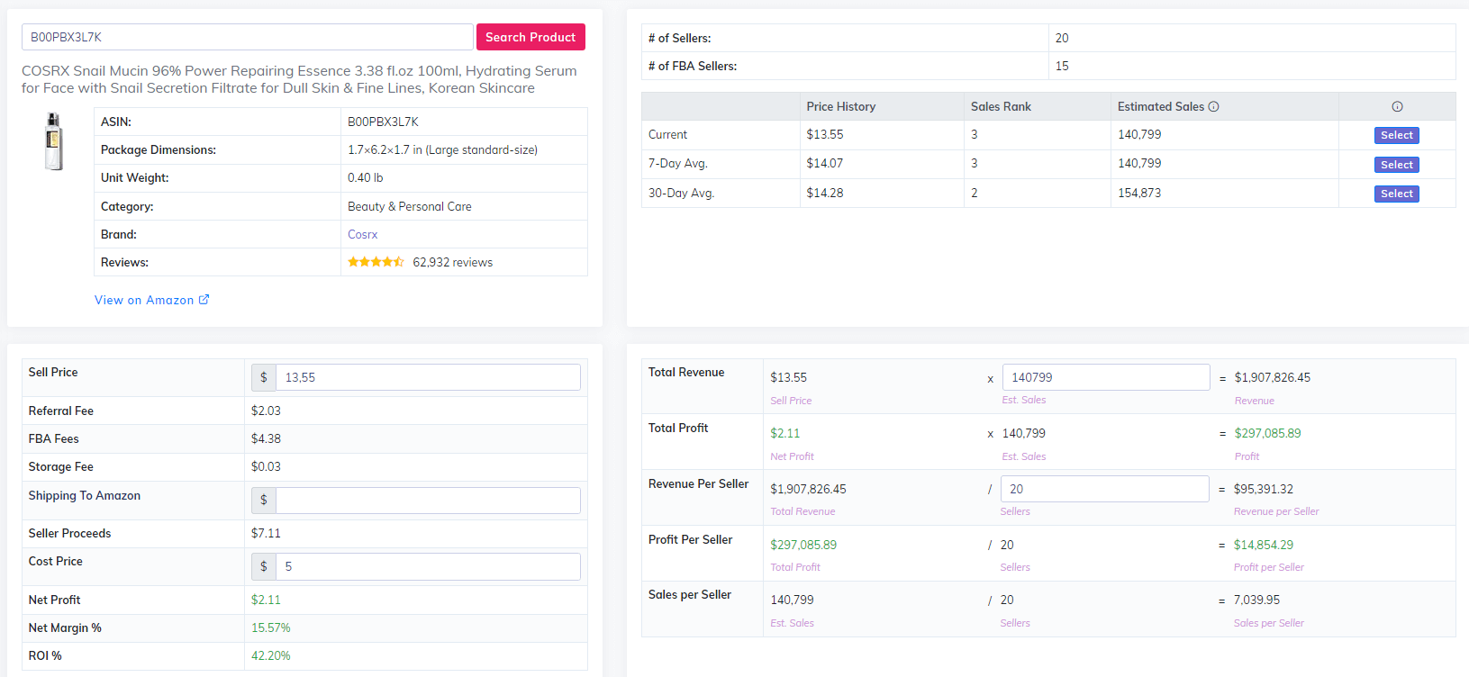 FBA Calculator